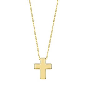 Polished Cross Pendant Necklace in 14K Gold