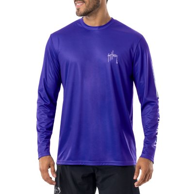 Guy Harvey | Men's Diamond Marlins Sun Protection Long Sleeve Shirt, XL