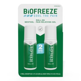 BiOFREEZE Cool the pain Menthol Pain Relief Roll-On, 3 fl. oz., 2 pk.