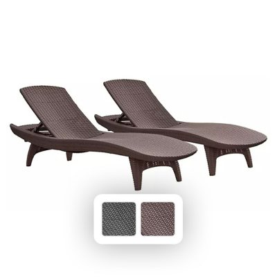 (damaged)Keter 2-Pack All-Weather Grenada Chaise Loungers, Assorted Colors