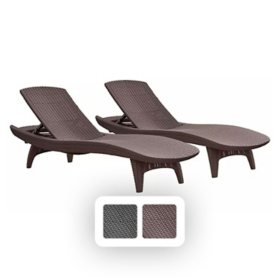 Keter 2-Pack All-Weather Grenada Chaise Loungers, Various Colors