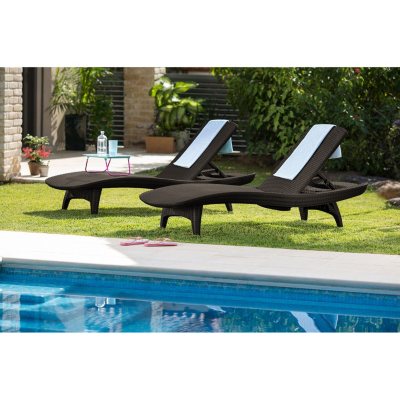 Keter set of 2 pacific online sun lounge outdoor chaise pool chairs