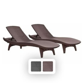 Keter 2-Pack All-Weather Grenada Chaise Loungers, Assorted Colors