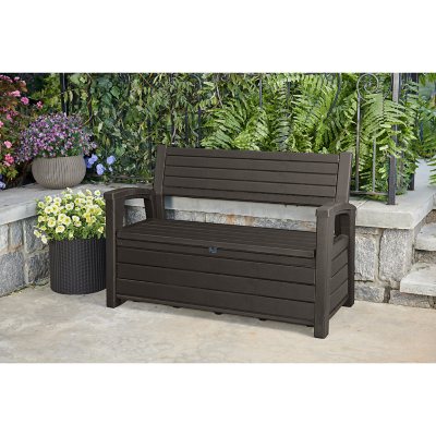 Westmore Gray Wood Outdoor Storage Bench - #1T830