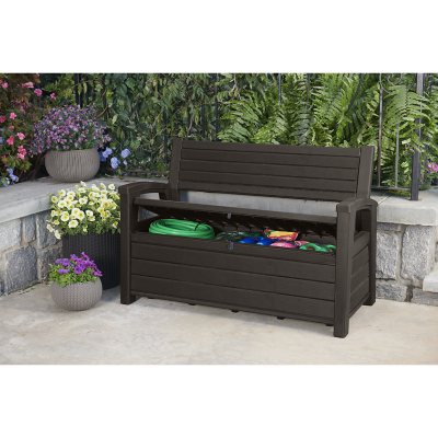 Outdoor storage bench resin new arrivals