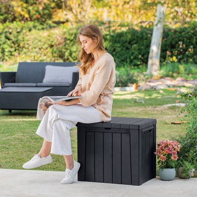 Keter City 113L Outdoor Garden Storage Box - Graphite