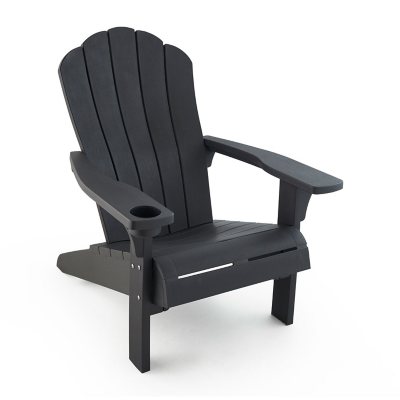 Keter Everest Adirondack Chair with Integrated Cupholder (Graphite Gray)