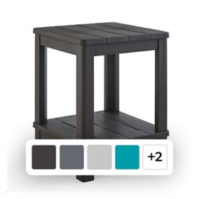 Keter Deluxe Side Table with Shelf, Choose Color