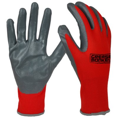 Grease Monkey Nitrile Coated Work Gloves 12 Pairs Size Large Red Black BIG  TIME 731919252128