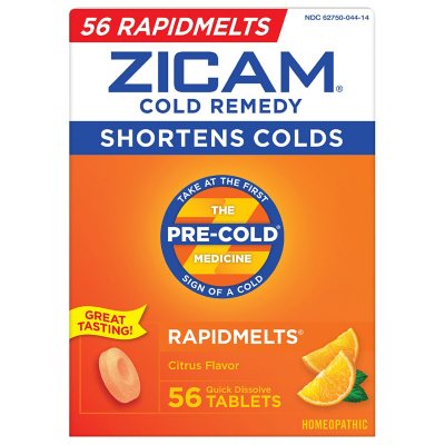 Zicam Cold Remedy Rapidmelts Citrus Flavor Quick Dissolve Tablets 56 Ct Sam S Club