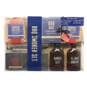 Ultimate BBQ Smoker Gift Set with Wooden Cutting Board