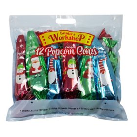 Santa's Workshop Popcorn Cones Gift, 12 pk.