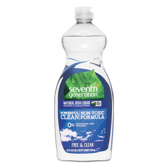Seventh Generation Natural Dishwashing Liquid, Free & Clear (25oz.)