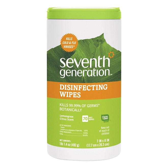Seventh Generation Botanical Disinfecting Wipes (8 x 7, 70ct.)