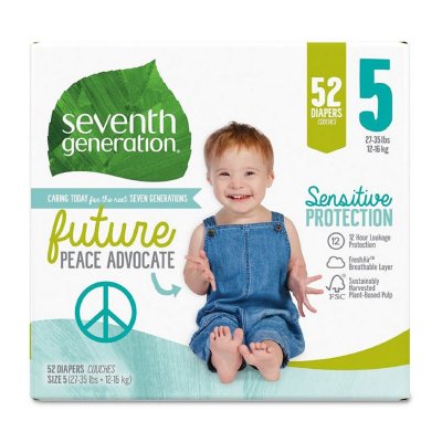  Seventh Generation Baby Free & Clear Overnight Diapers, Stage  5, 20 Count (Pack of 4) : Baby