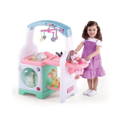 Step2 Love & Care Deluxe Baby Doll Nursery Playset for Kids, Compact  Nursery Playset, Washer, Sink, and Changing Station, Easy to Assemble,  Toddlers