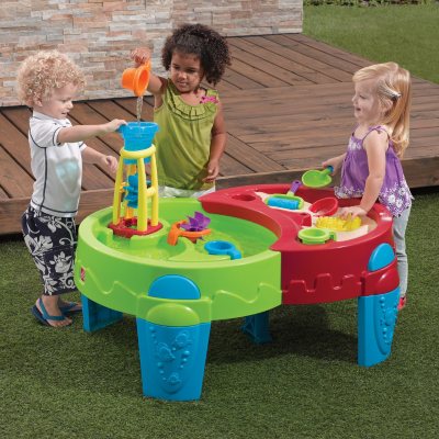 water table with umbrella