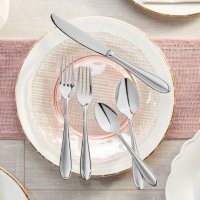 Hampton Signature 50-Piece Flatware Set, Nobility Frosted (Service for 8 with 2-Piece Serving Set)