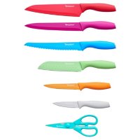 Tomodachi Jewels 13-Piece Knife Set with 6 Matching Blade Guards and Kitchen Shears