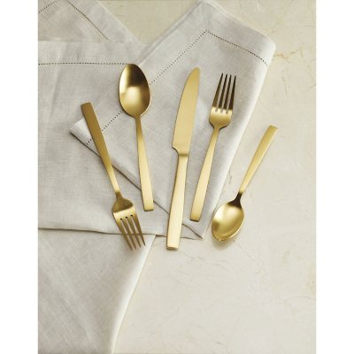 ReaNea 20 Piece Gold Silverware Set Stainless Steel Titanium Gold Plating  Flatware Set, Spoons and Forks Cutlery Set Service for 4