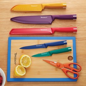 Tomodachi by Hampton Forge 12-Piece Akita Cutlery Set with Cutting Board (Assorted Colors)