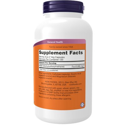 NOW Supplements, MSM (Methylsulfonylmethane) 1,000 mg, Joint NOW Supplements, MSM (Methylsulfonylmethane) 1,000 mg, Joint