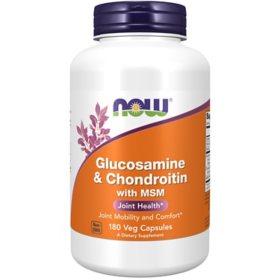 NOW Supplements, Glucosamine & Chondroitin with MSM, Joint Health, Mobility and Comfort* (180 ct.)