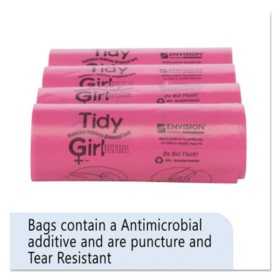Stout Tidy Girl Feminine Hygiene Sanitary Disposal Bags, 4" x 10" (150 bags/roll, 4 rolls)