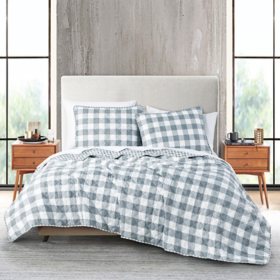 Anne Klein Gingham 3-Piece Quilt Set (Assorted Sizes and Colors)