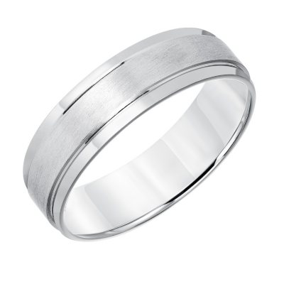 6mm Brushed Finish Wedding Band in 14K White Gold - Sam's Club