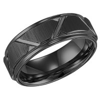 8mm Tungsten Carbide Comfort Fit Band with Vertical Satin Finish