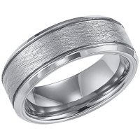 8mm Tungsten Carbide Comfort Fit Band with Brushed Finish