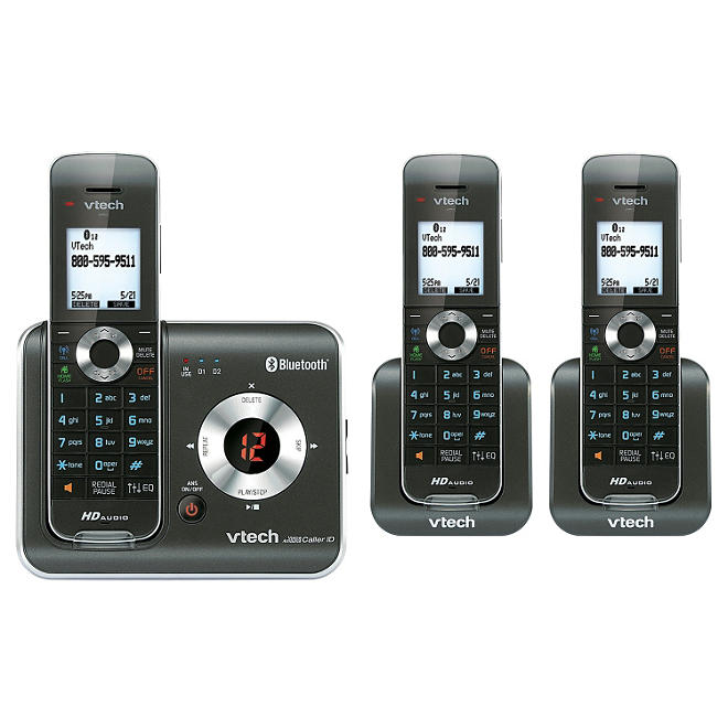 VTech DS6421-3 Three Handset Cordless Phone System with Connect to Cell Answering System