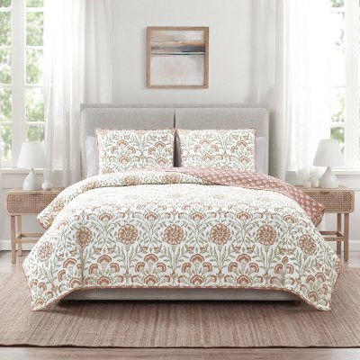 Bedsure King Size Comforter Set - Sage Green Comforter Set Reversible Floral  Bed