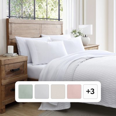 Tahari Home 6-Piece Microfiber Sheet Set, Assorted Styles and Sizes:- White, King