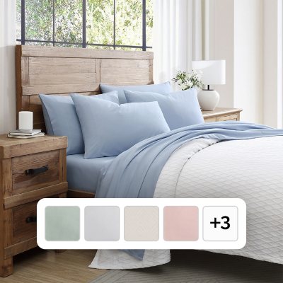 Tahari Home 6-Piece Microfiber Sheet Set, Assorted Styles and Sizes:- Blue, Full