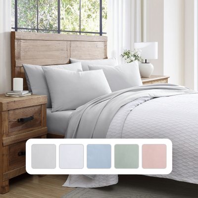 Tahari Home Solid Brushed Microfiber 4PC Sheet Set Twin/TwinXL, Grey:- Grey