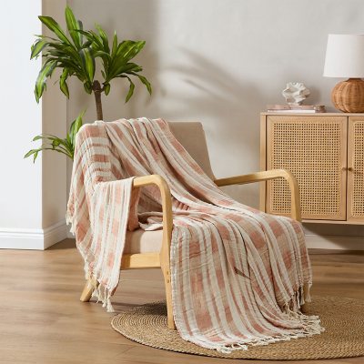 Palm Aire Woven Throw Blankets (50' x 70', Assorted Styles):- Amagansett Stripe