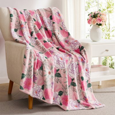 Hallmark Spring Plush Throw Blankets, 50' x 70' Peonies:- Peonies