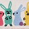 Bunnies, variant on Hallmark Spring Cotton Rich Bath Rugs, 20" x 30"