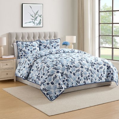 VCNY Home Spring 3-Piece Quilt Sets (Assorted Styles):- Blue, Full/Queen