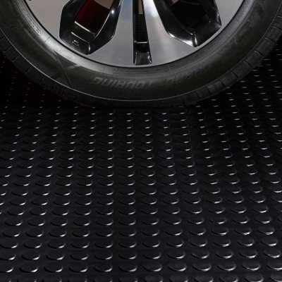 10 x 24 Garage and Utility Flooring - Coin Pattern, Midnight Black