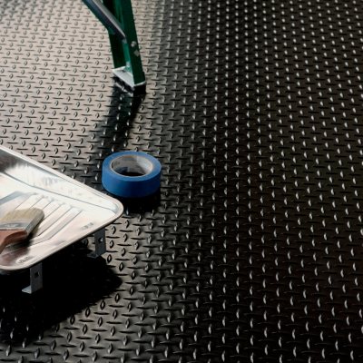 G-Floor 10' x 24' Diamond Tread Vinyl Garage Flooring Cover - Slate Grey 