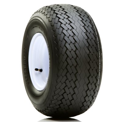 Greenball Greensaver Sawtooth 18X8.50-8 Golf Cart Tire on 8x7 White, 4-4, Steel Wheel