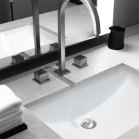 Stahl Ceramic Large Undermount Rectangular Bowl Bath Sink - White