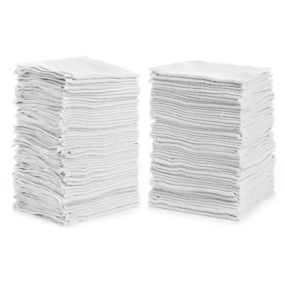 Cotton Homes 500pc Shop Towels Rags Bulk 12 x12 inch- Regenerated Cotton Multipurpose Cleaning Towels, Industrial Wiping Cloth, Paint Cloth, Bar