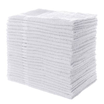 Basics Cotton Hand Towel, 12-Pack, White, 26 x16