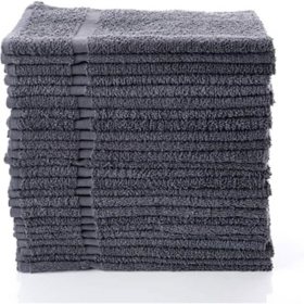 Hometex 100% Cotton Lightweight Hand Towels 12-pk. 16" x 27", Gray