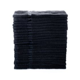 Hometex 100% Cotton Lightweight Hand Towels 12-pk. 16" x 27", Black
