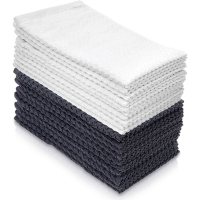 100% Cotton Hand Towels, Textured Gray and White, 16" x 27” (10-pk.)